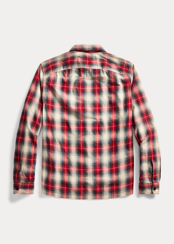 Camisa Ralph Lauren Hombre Rojos / Negros - Plaid Twill Camp - WHVEN0365